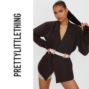 NWT PrettyLittleThing Double Gold Square Buckle Waist Belt